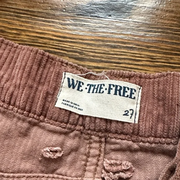 Free people burnt orange corduroy barrel jeans - Picture 2 of 3